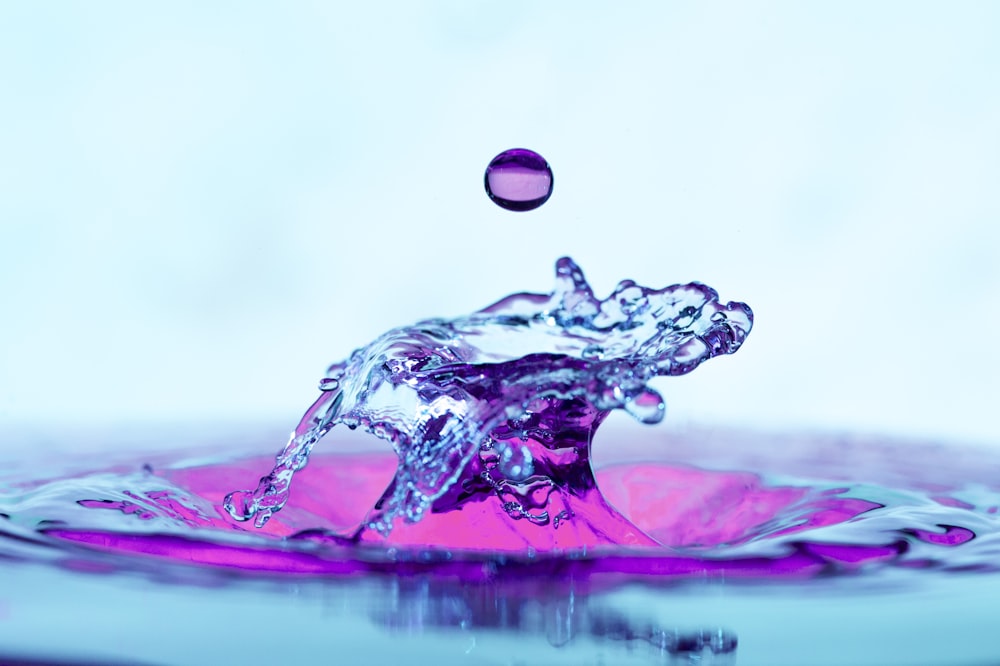 Gota de agua salpicando, representando el ácido hialurónico